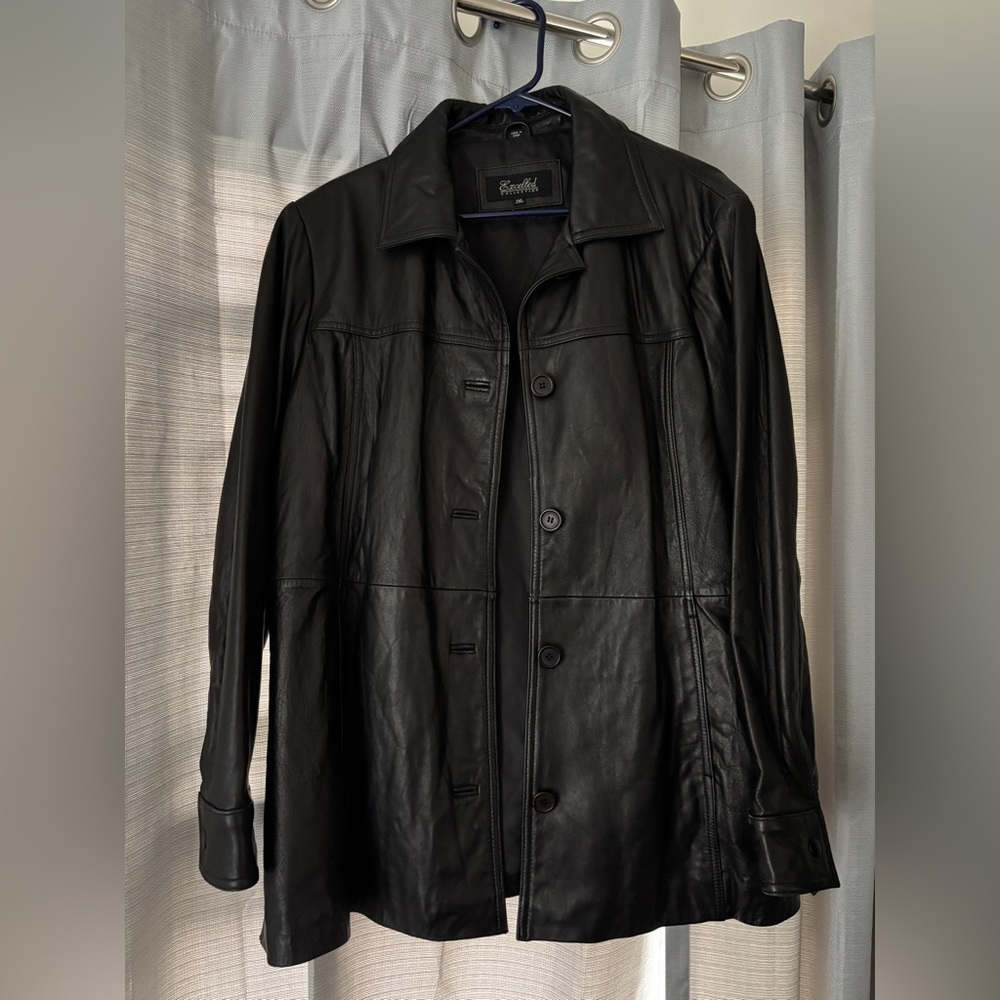 Excelled Collection Black 100% Leather Jacket